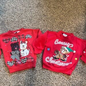 Vintage 90s Christmas G-Star Kids Red Festive Sweatshirts